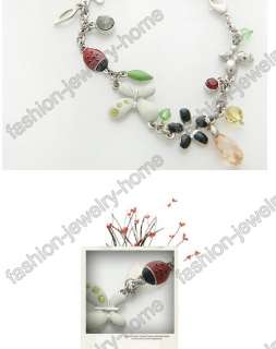 Fashion Glass Crystal Rhinestone Ladybug Butterfly Flower Charm 