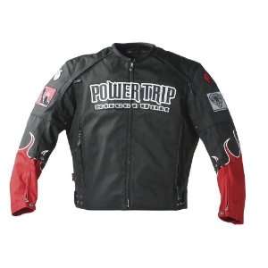  Power Trip Chaos Mens Motorcycle Jacket Black/Red Small 