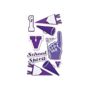  Pep Rally Purple School Spirit Dimensional Stickers 