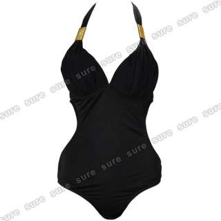  CUT OUT Plunge Monokini Padded Swimsuit Swimwear Halter Neck Beachwear