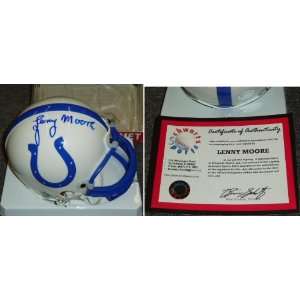 Lenny Moore Signed Colts Riddell Mini Helmet  Sports 