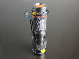   To Flood Zoomable Adjustable Focus CREE Q5 LED Flashlight Torch Silver