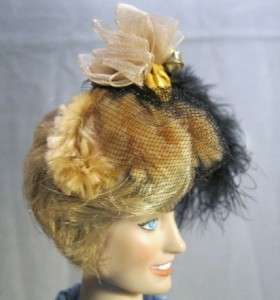 Micki in Tan with a Gold Knot Stud a Doll Hat shown on my Princess 