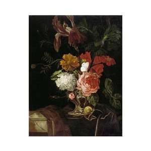 Willem Van Aelst   A Rose, An Iris, Lilac Giclee Canvas  