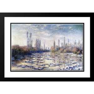  Monet, Claude 40x28 Framed and Double Matted Floating Ice 