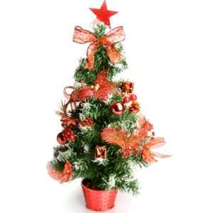   Home 2 Feet Decorated Tabletop Christmas Tree   Red