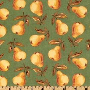  44 Wide Windham Bountiful Pears Green Fabric By The Yard 