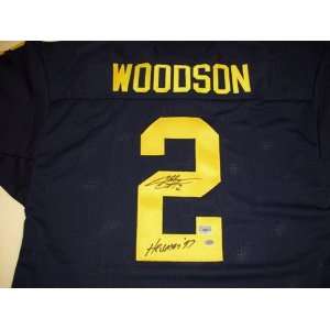  Charles Woodson Signed Blue Michigan Jersey Sports 