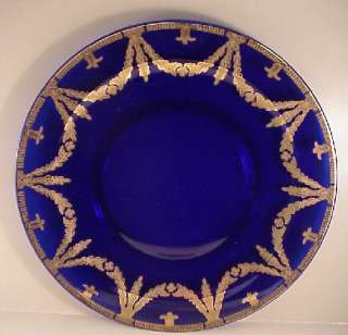 HTF Arte Italica Medici Cobalt Blue w/Gold 12 3/4 Platter/Charger EUC 