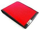 Nike Sports Athlete Mens Red Nylon Bifold Wallet w/Black Leather Trim