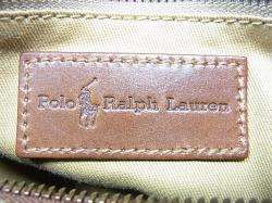 Vintage Genuine POLO RALPH LAUREN Canvas Leather Boston Hand Bag Hound 