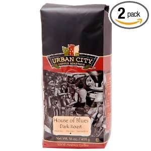 Urban City Coffee House Of Blues Ground, 16 Ounce Bags (Pack of 2 