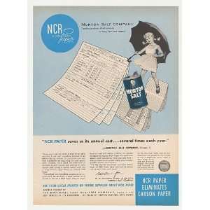  1959 Morton Salt Company Girl NCR Paper Forms Print Ad 