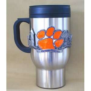   Clemson Tigers Stainless Steel & Pewter Travel Mug