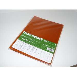  Pack of 20 Clear Plastic Orange Folders 