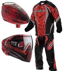   Paintball Jersey + C12 Pants + i4 Goggle + Rotor Loader   Cloth Red