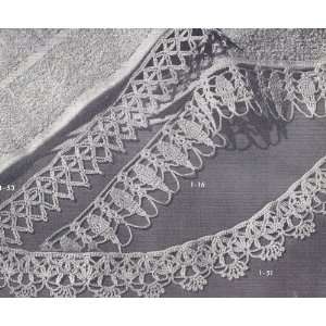 Vintage Crochet PATTERN to make   Elegant Wide Edging Designs 3. NOT a 