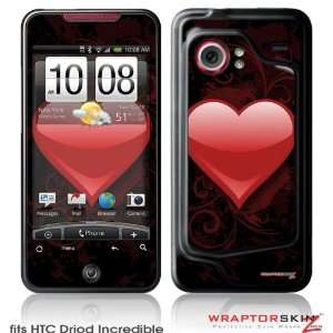 HTC Droid Incredible Skin   Glass Heart Grunge Red by 