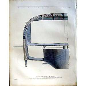  1862 Midship Section Ofan Iron Cased Ship Captain Coles 