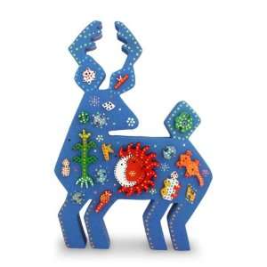    Wood display jigsaw puzzle, Huichol Blue Deer