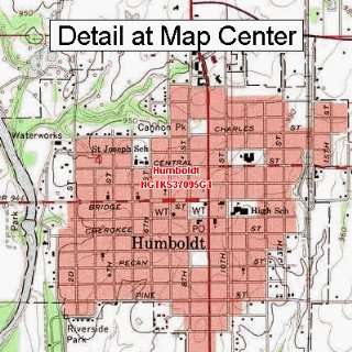  USGS Topographic Quadrangle Map   Humboldt, Kansas (Folded 