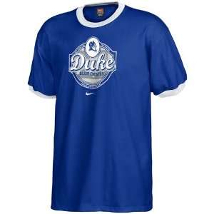  Nike Duke Blue Devils Royal Blue Label Ringer T shirt 