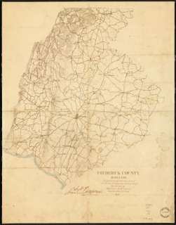 1861 Civil War map Frederick County Maryland  