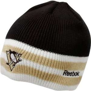 Reebok Pittsburgh Penguins Youth Black Gold Icebreaker Cuffless Knit 