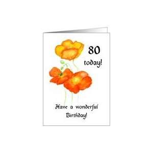  icelandic Poppies 80th Birthday Card Card Toys & Games
