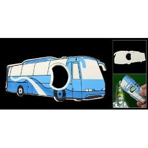   Palm Size Realistic Bus Metal Cap Bottle Opener Blue