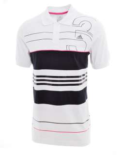 Adidas Mens Bounce 100% Cotton White Polo Shirt Short Sleeve Top 