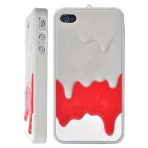 Melt Ice Cream Hard Case for iPhone 4S/iPhone 4 (Light Grey+Red+White)