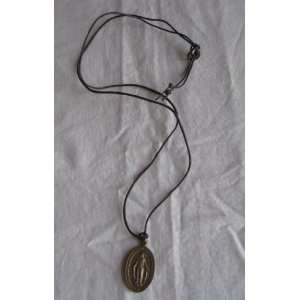  Immaculate Heart of Mary 1 Medallion on Leather Cord 