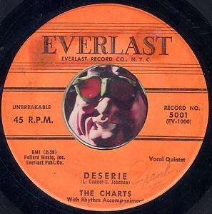 THE CHARTS Deserie GROUP DOO WOP SOUL R&B 45 RPM RECORD HEAR  