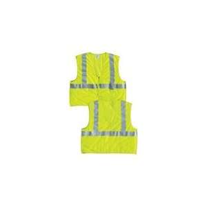  Fluorescent Lime Class II Polyester Mesh Vest   X2
