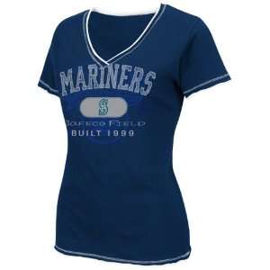  Seattle Mariners Womens Navy Nice Hit Fashion Top Sports 