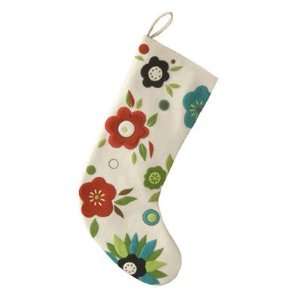    Floral felted wool stocking in Ivory by India Rose