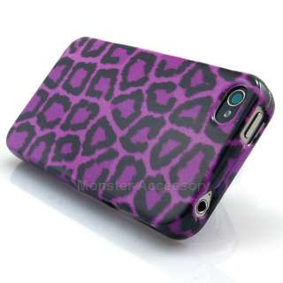   Leopard Rubberized Hard Case Snap On Cover for Apple iPhone 4 4S