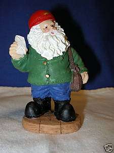 Christmas Figurine Santa Claus Mailman Made Of Resin  