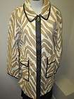 ISAACMIZRAHILIVE Sz L Animal Printed Button Front Coat Tan/ Cream NEW 