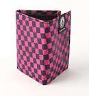 Volcom Check It Pink Black Checkerboard Mens Trifold Wallet Velcro New 