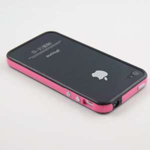  Pink w/Black Bumper + 1 Free Assorted Color Bumper for iphone 4 
