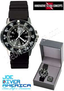 RAM Stainless Case & Black Dive Watch with Compass  