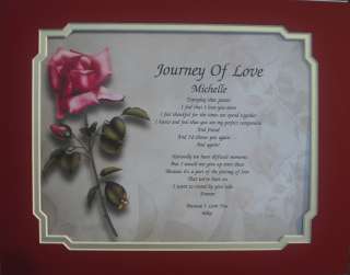 JOURNEY OF LOVE PERSONALIZED POEM WEDDING ANNIVERSARY GIFT TO BRIDE 