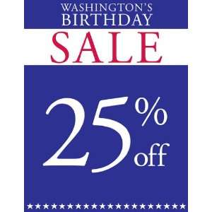  Washingtons Birthday Sale Red White Blue Sign Office 