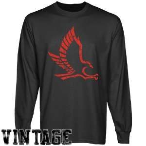  NCAA Hartford Hawks Charcoal Distressed Logo Vintage Long 