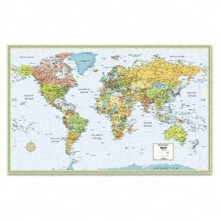  House of Doolittle Laminated World Map, 50 x 33 Inch with 