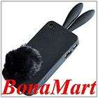 Soft Black Cute Rabbit Bunny Ear Silicone Case Bushy Tail Holder fr 