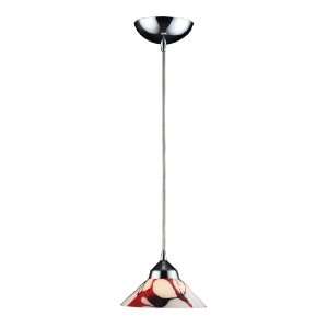 Elk 1477/1CRW 1 Light Pendant In Polished Chrome with Creme White 