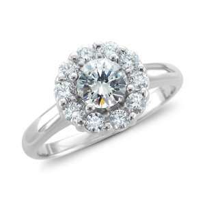  14k White Gold Bridal Natural Diamond Engagement Ring (G 